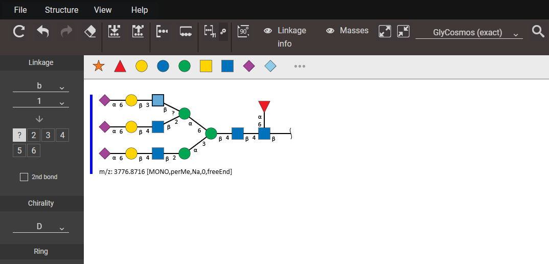 β1-?で結合しているGlcNAcを選択