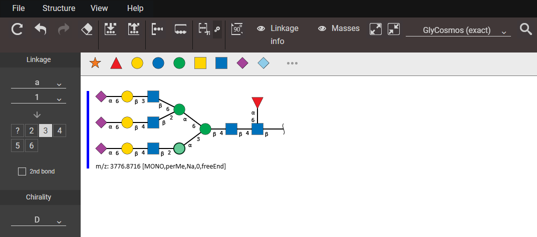 α1-3で結合するManを選択